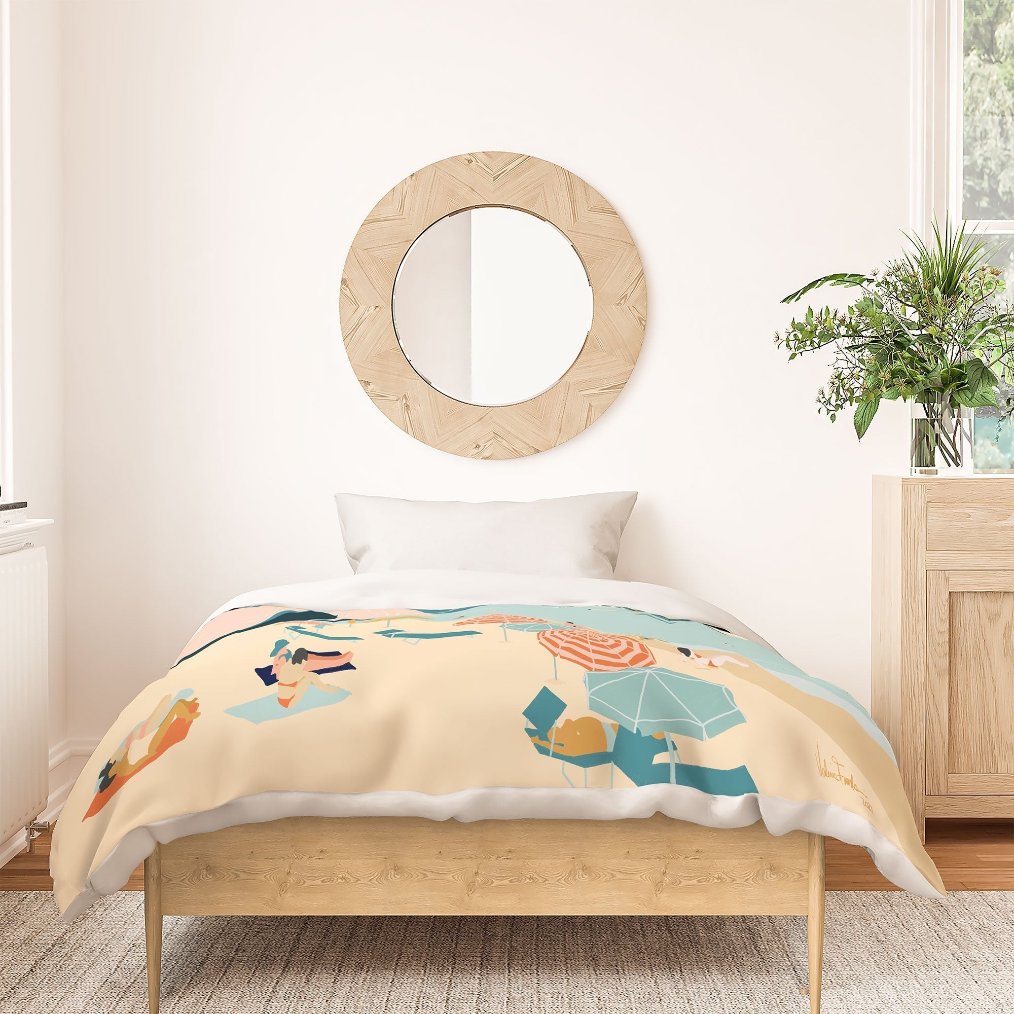 Valeria Frustaci Beach of Positano in Italy Duvet Cover