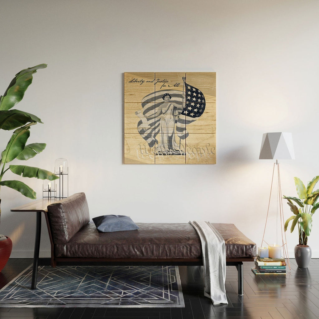 DENY Designs Liberty and Justice Woman Wood Wall Mural