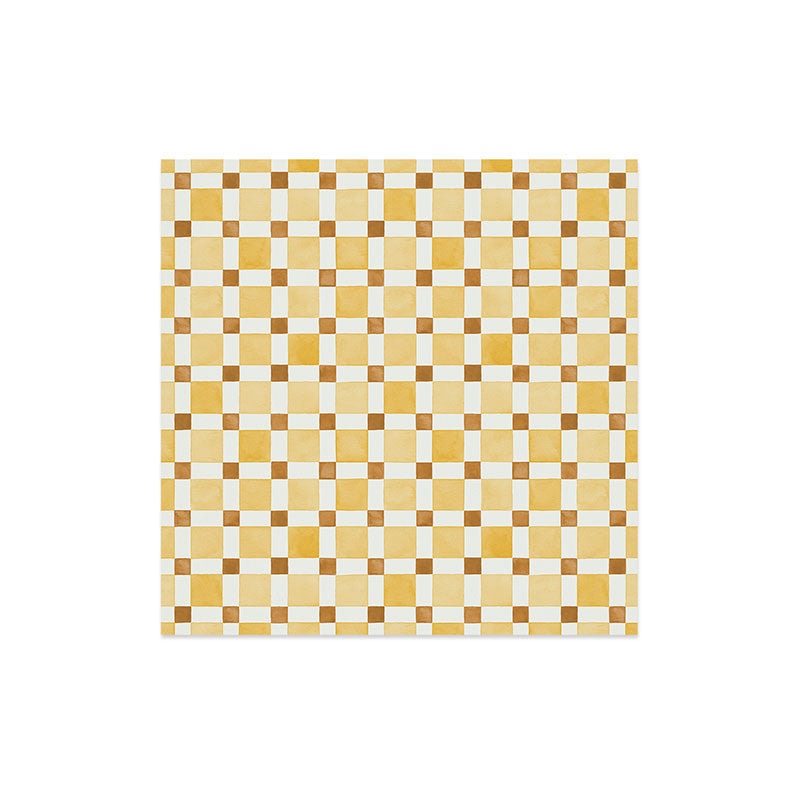 Ninola Design Everyday Artifact Checker Mosaic Tiles Geometry Yellow Art Print