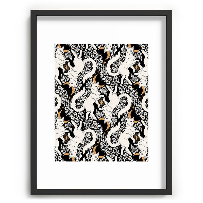 Avenie Celestial Cats Gold Recessed Framing Rectangle