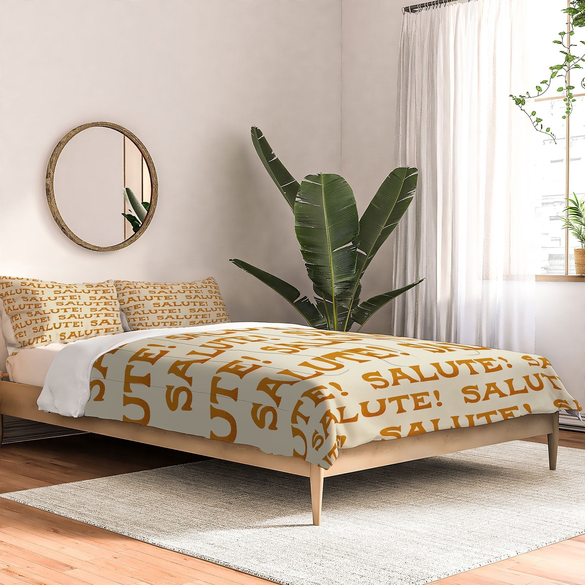 Jessica Molina Salute Gold Pattern on Cream Comforter