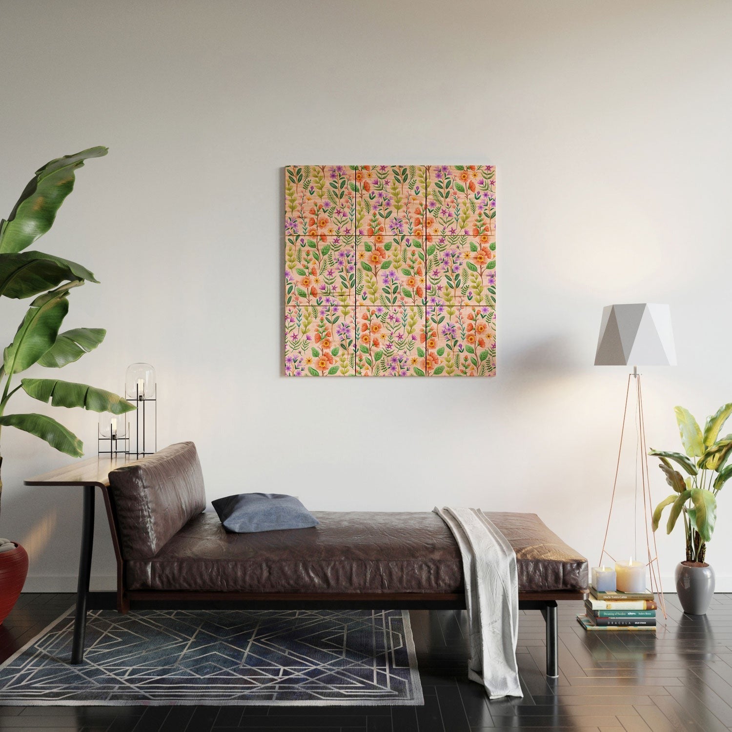 Pimlada Phuapradit Ditsy Spring Floral Wood Wall Mural