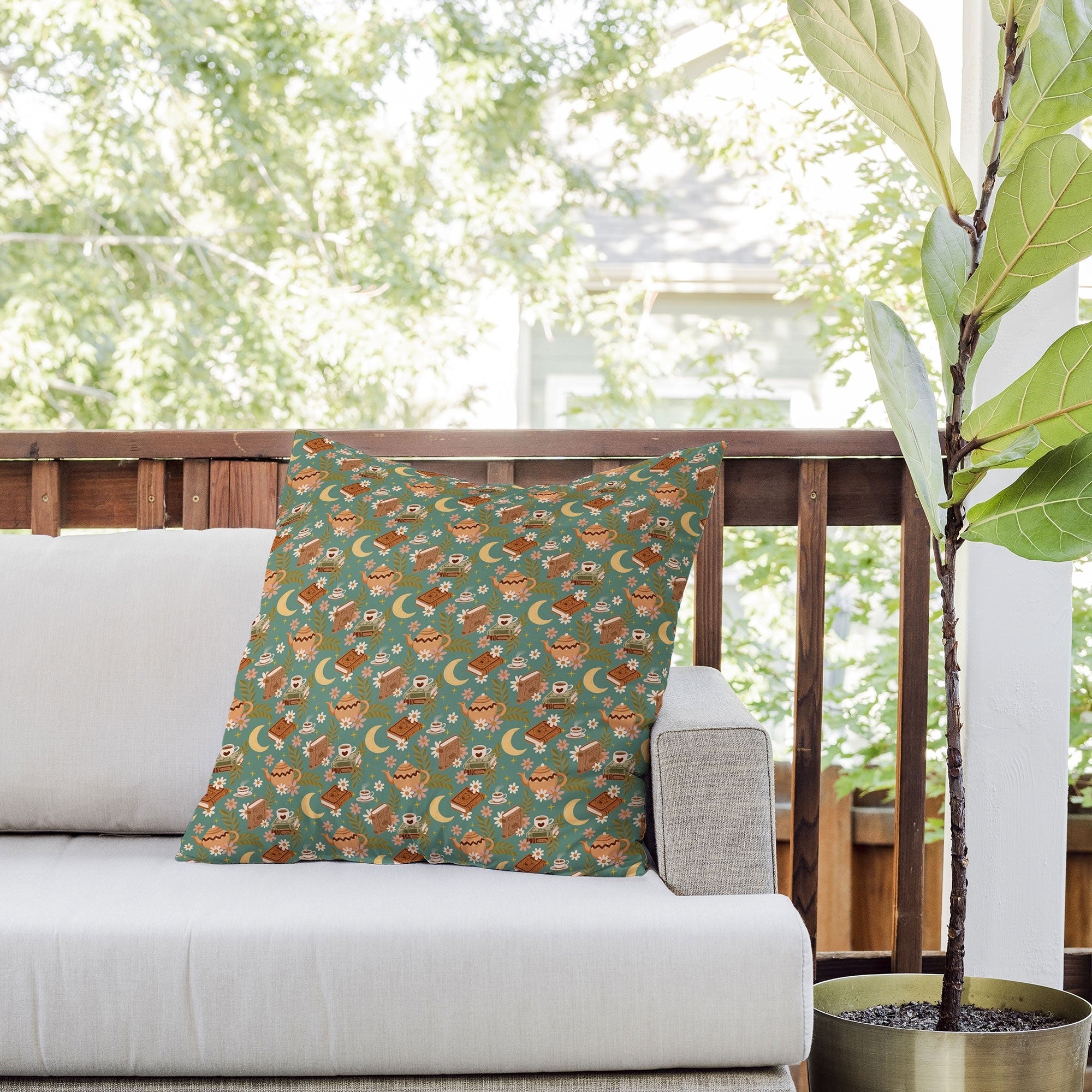 Avenie Moonlit Reading Nook I Outdoor Throw Pillow