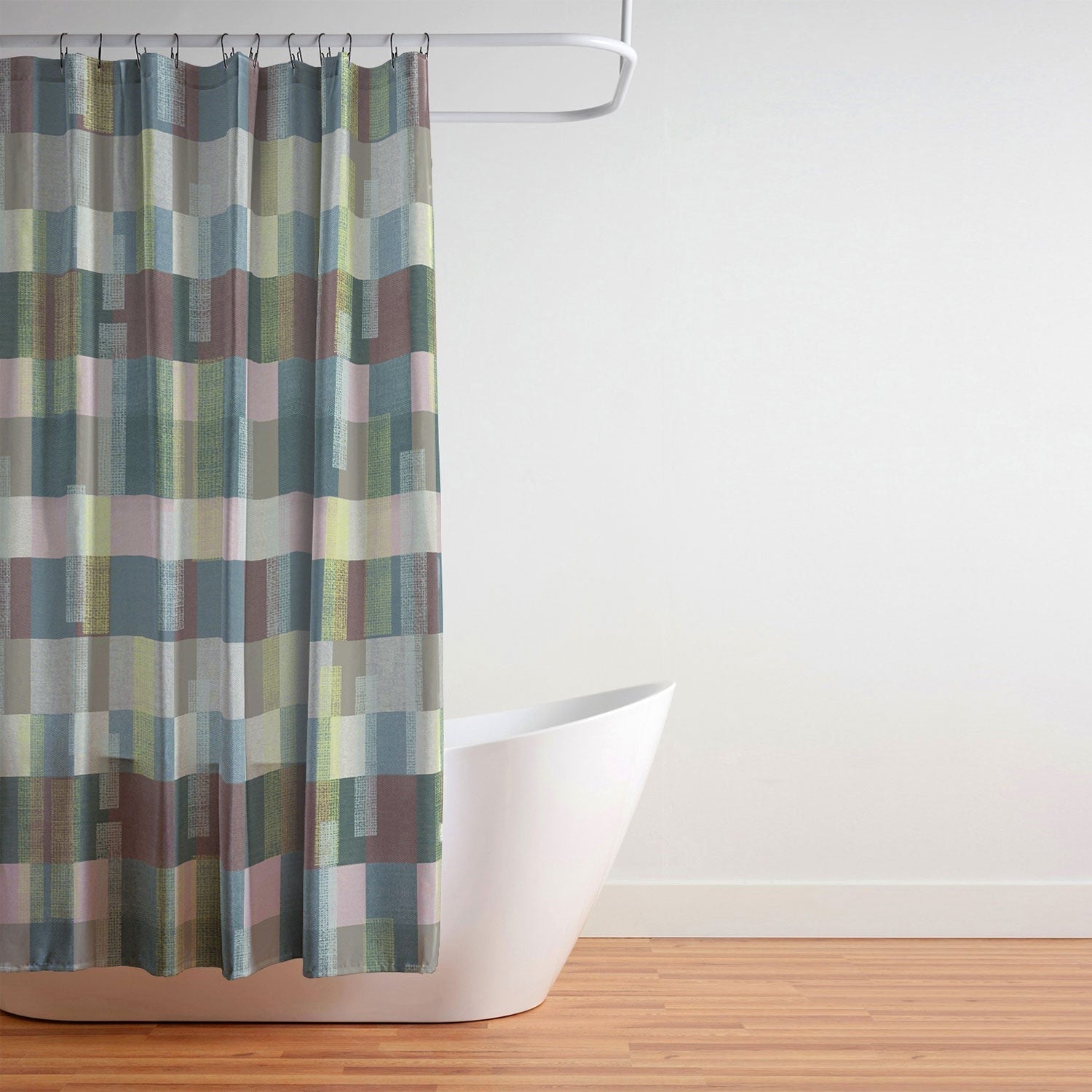 Marta Barragan Camarasa Dynamic Linear Blocks Shower Curtain