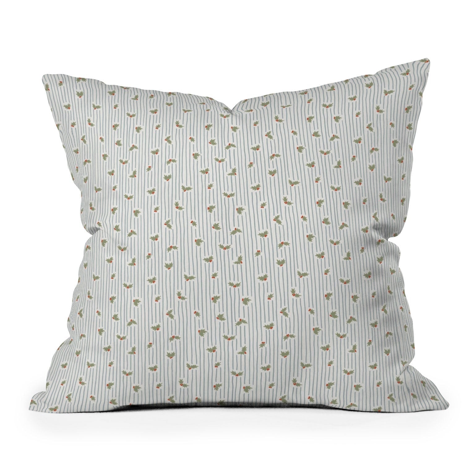 CoastL Studio Hand Drawn Holly Stripe Outdoor Throw Pillow