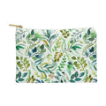 Ninola Design Botanic Retreat Loose Botanical Leaves Watercolor Green Pouch