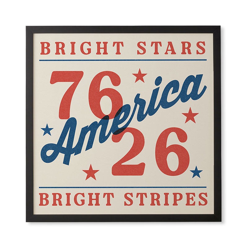 DENY Designs Bright Stars Bright Stripes Framed Wall Art