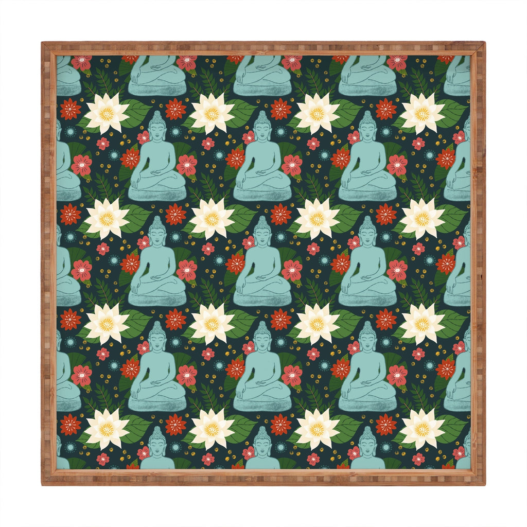 Design by Spark Meditating Lotus Buddha Square Tray