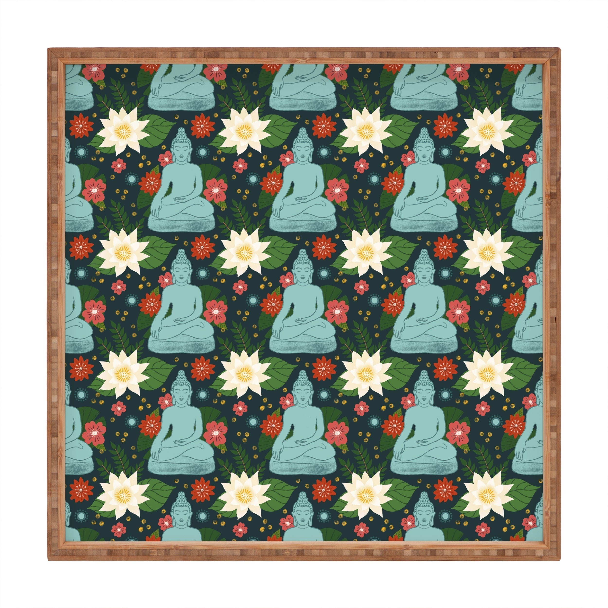 Design by Spark Meditating Lotus Buddha Square Tray