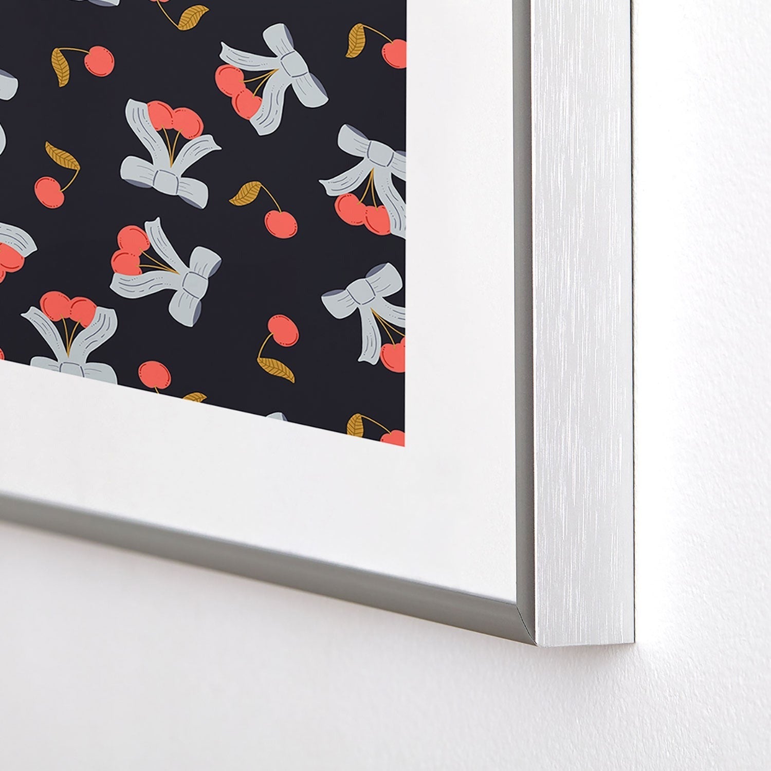 Jennifer Labre Cherries and Bows Metal Framed Art Print