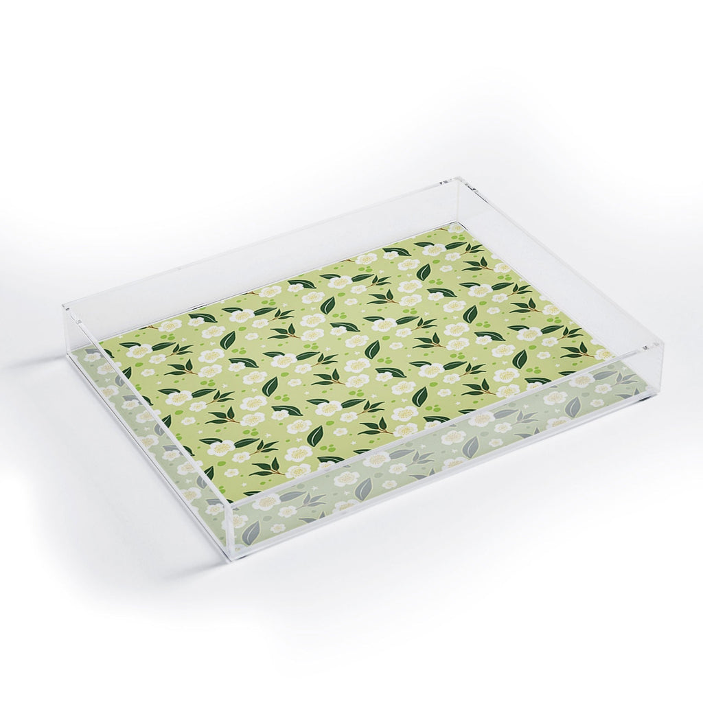 Design by Spark Matcha Tea Florals Acrylic Tray