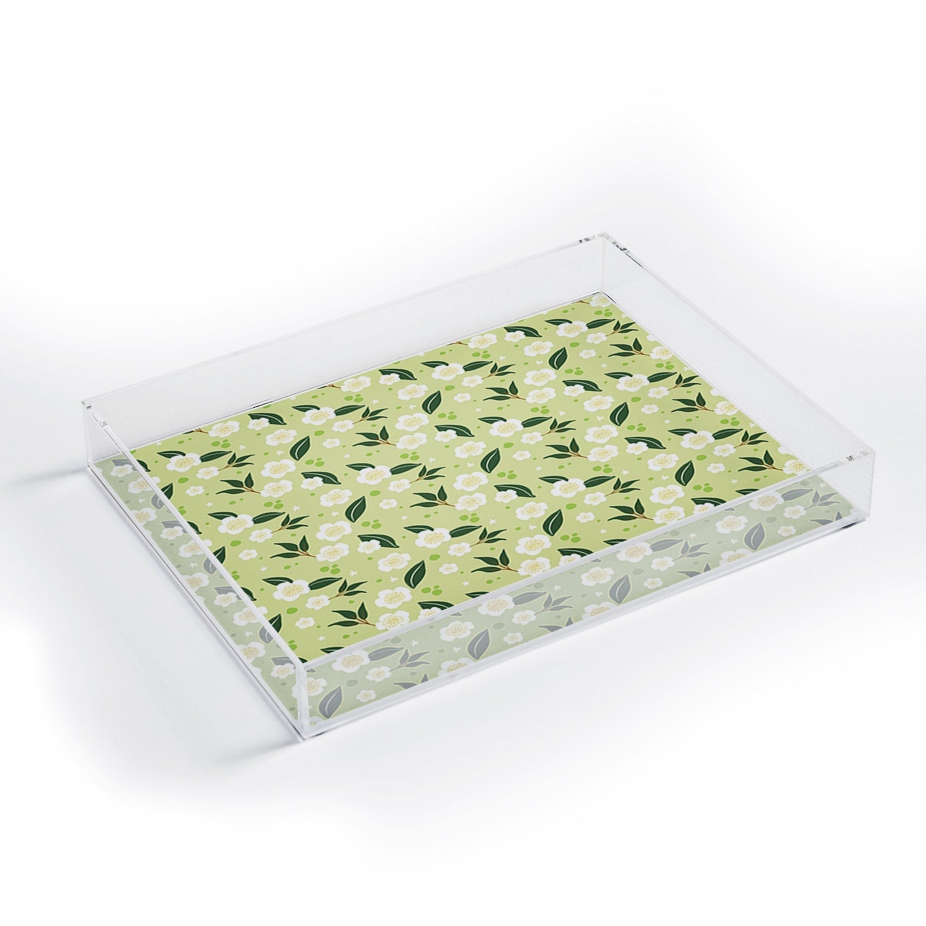 Design by Spark Matcha Tea Florals Acrylic Tray