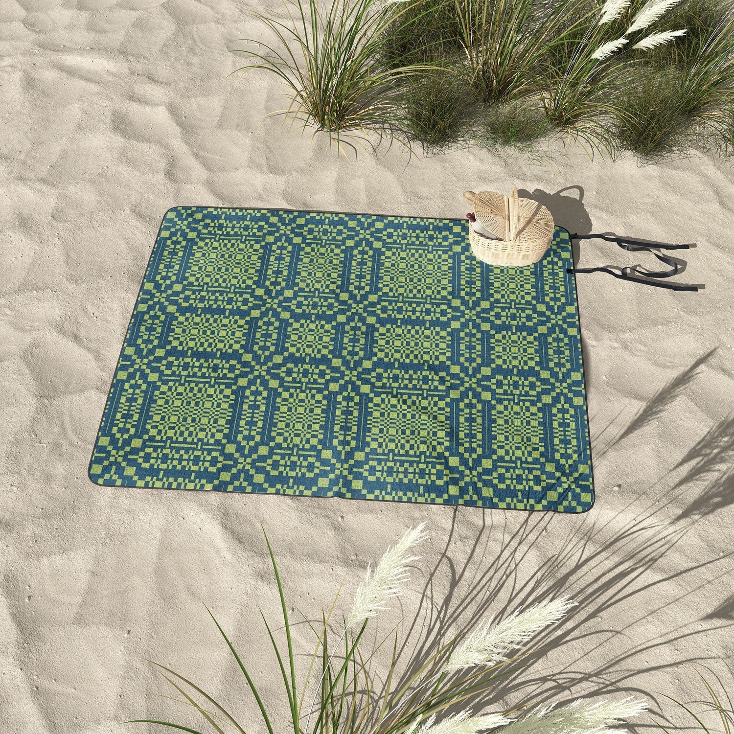 Marta Barragan Camarasa Nostalgic Grid Design Picnic Blanket
