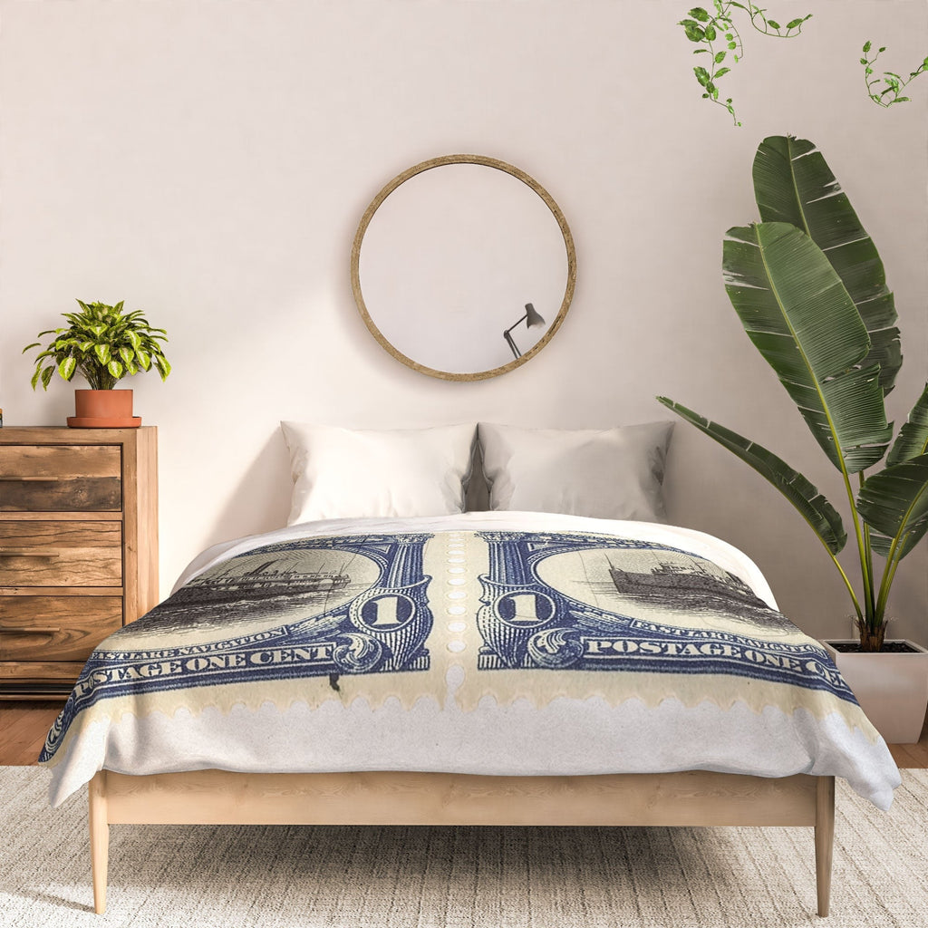DENY Designs 1901 1c Fast Lake Navigation Stamps Comforter