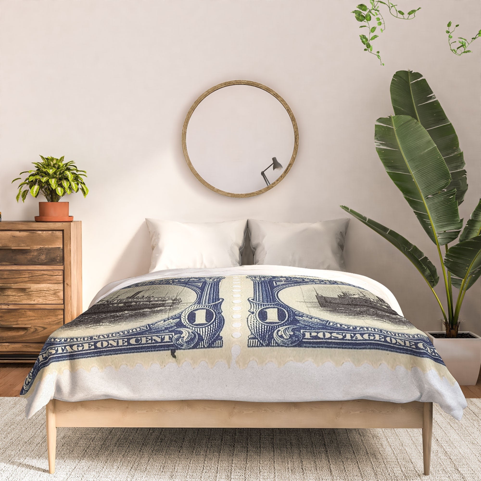DENY Designs 1901 1c Fast Lake Navigation Stamps Comforter