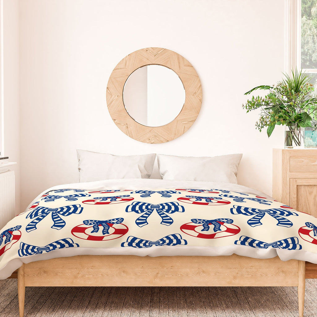 Design by Spark Nautical Christmas Bows Duvet Cover