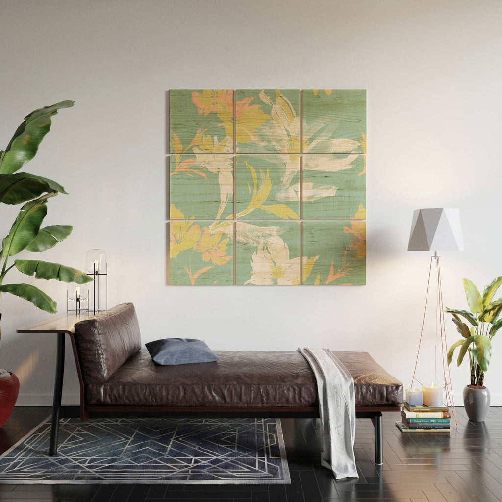 Gabriela Fuente Emma Floral Mint Wood Wall Mural