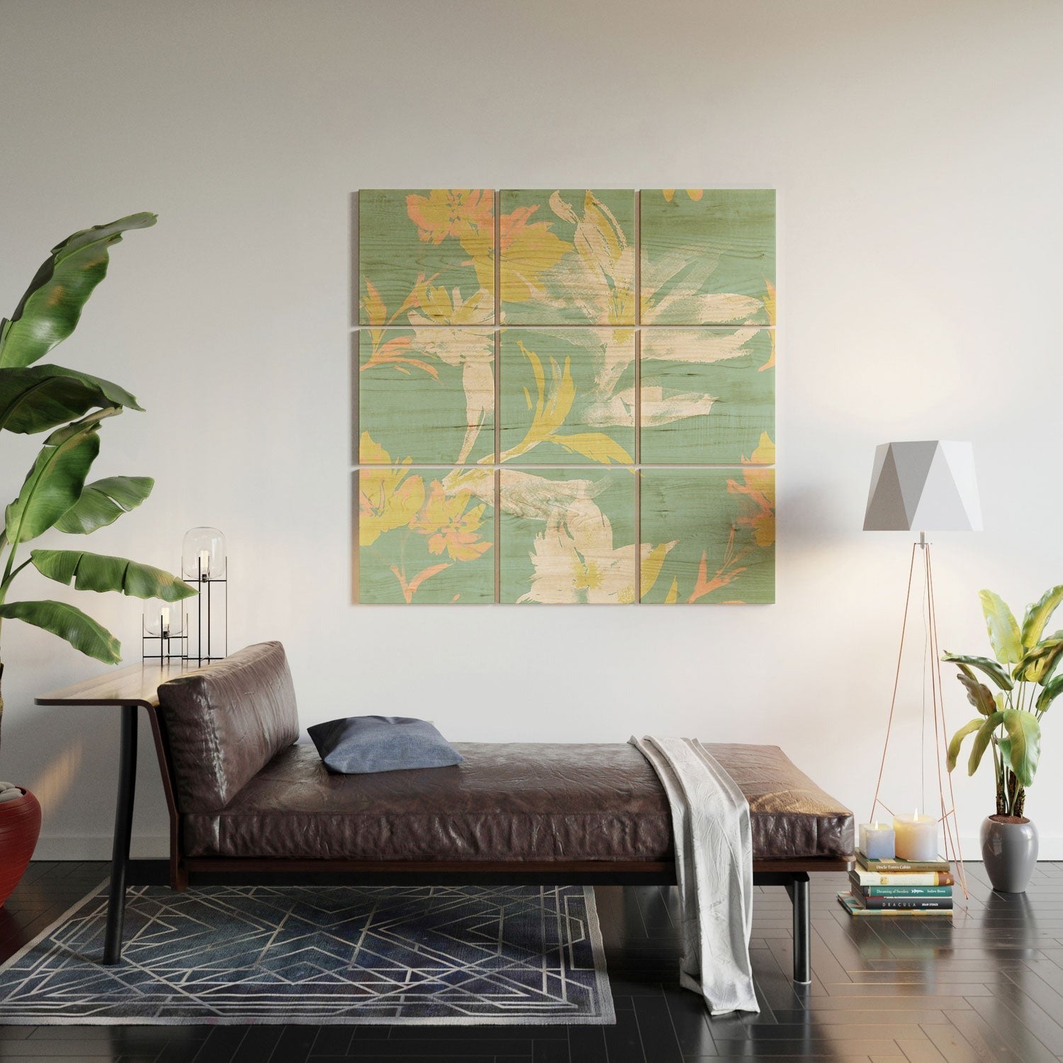 Gabriela Fuente Emma Floral Mint Wood Wall Mural