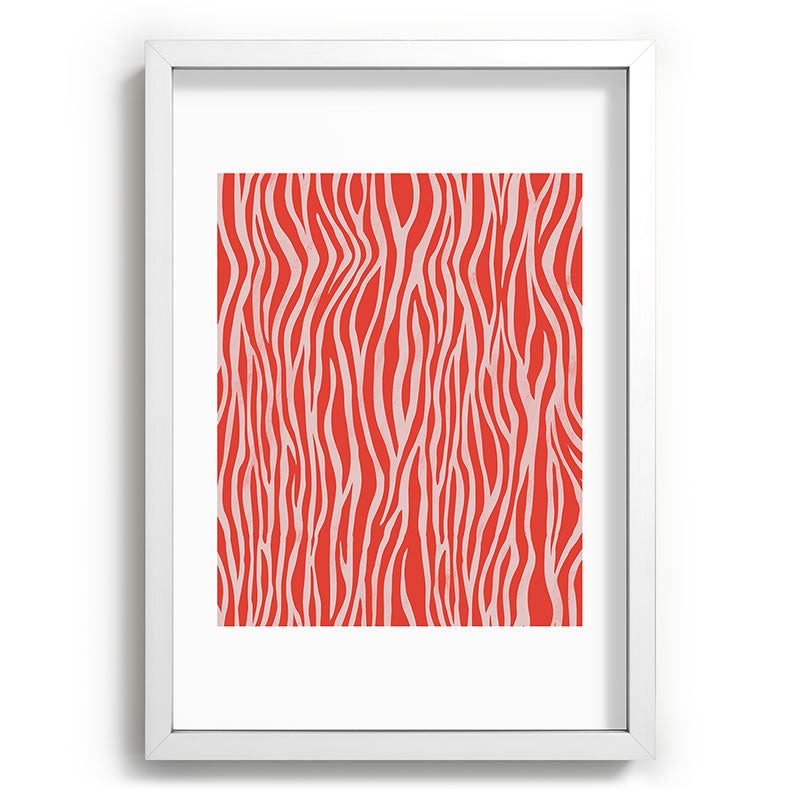 Avenie BR Red Zebra Stripe Recessed Framing Rectangle