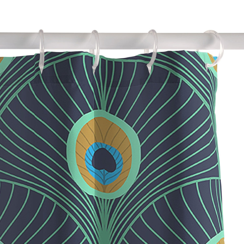 Design by Spark Peacock Deco Feathers Shower Curtain