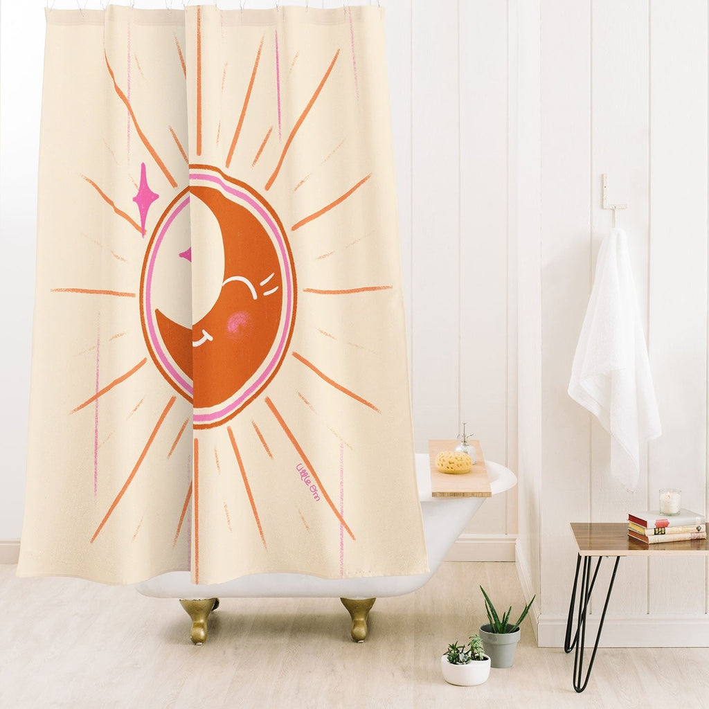 Little Om Celestial Moon cream Shower Curtain