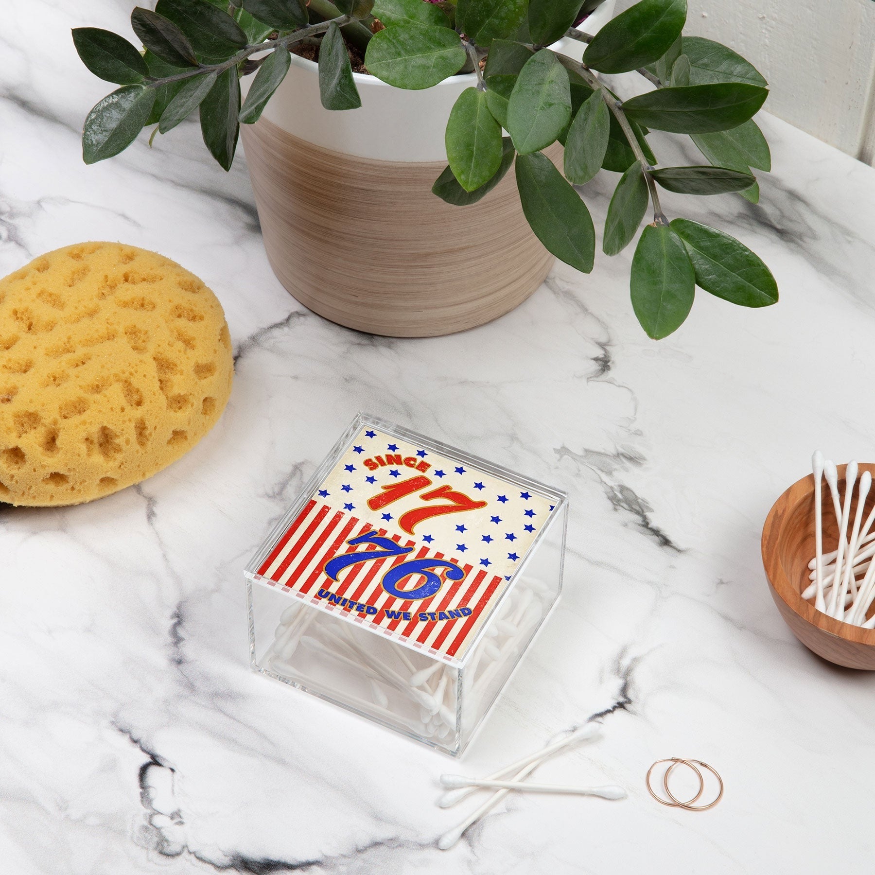 DENY Designs 1776 Stars Acrylic Box
