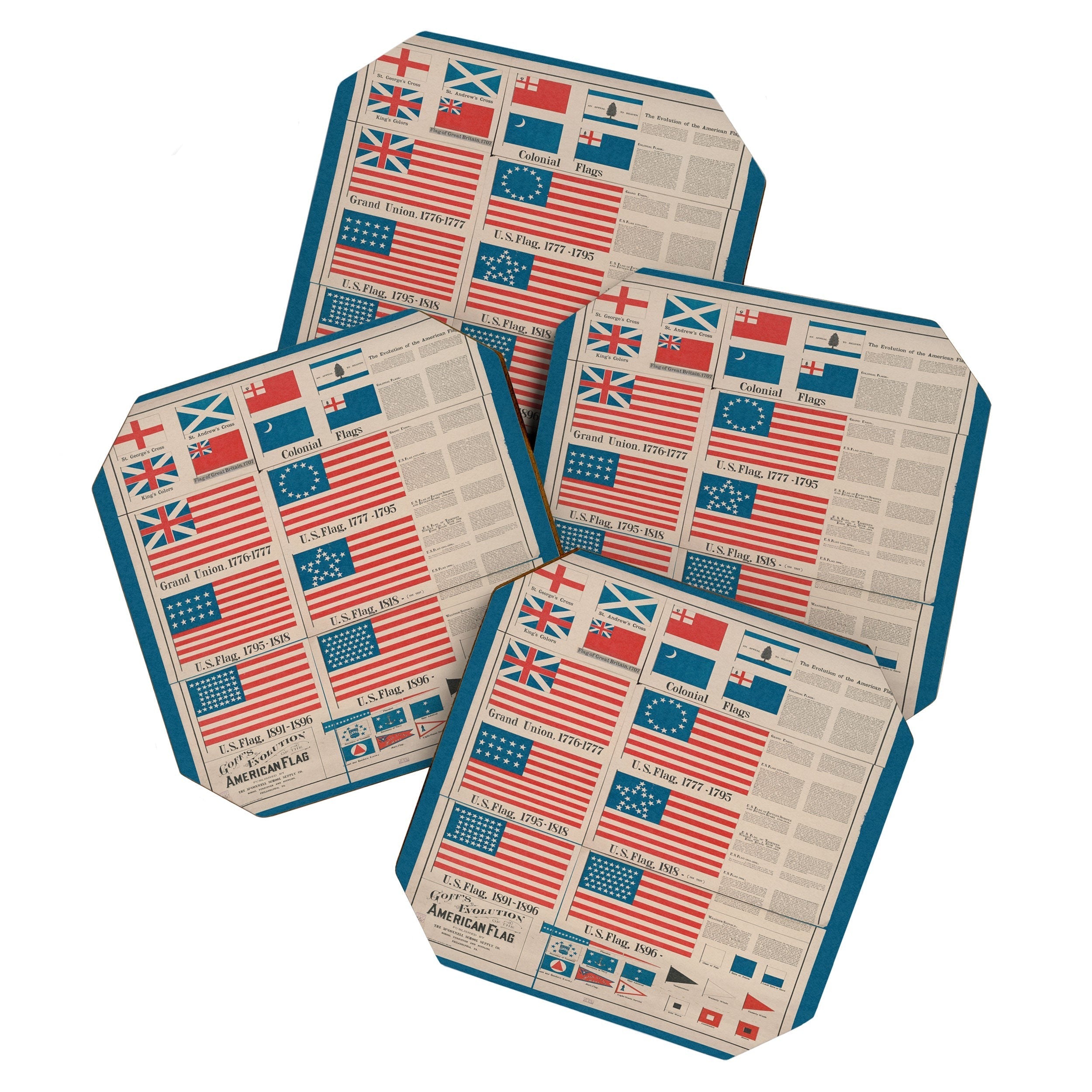 DENY Designs Goff s Evolution of the American Flag Coaster Set