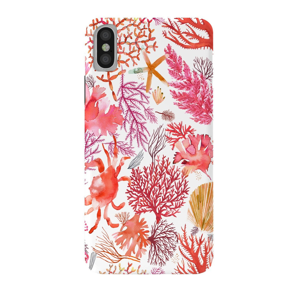 Ninola Design Botanic Retreat Coral Reef Crab Lobster Red Phone Case