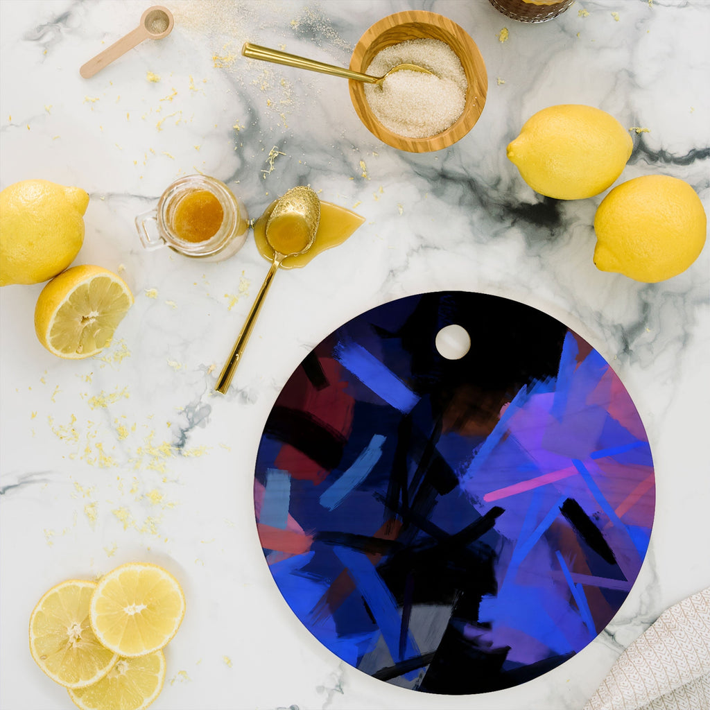 83 Oranges Midnight Sparks Cutting Board Round