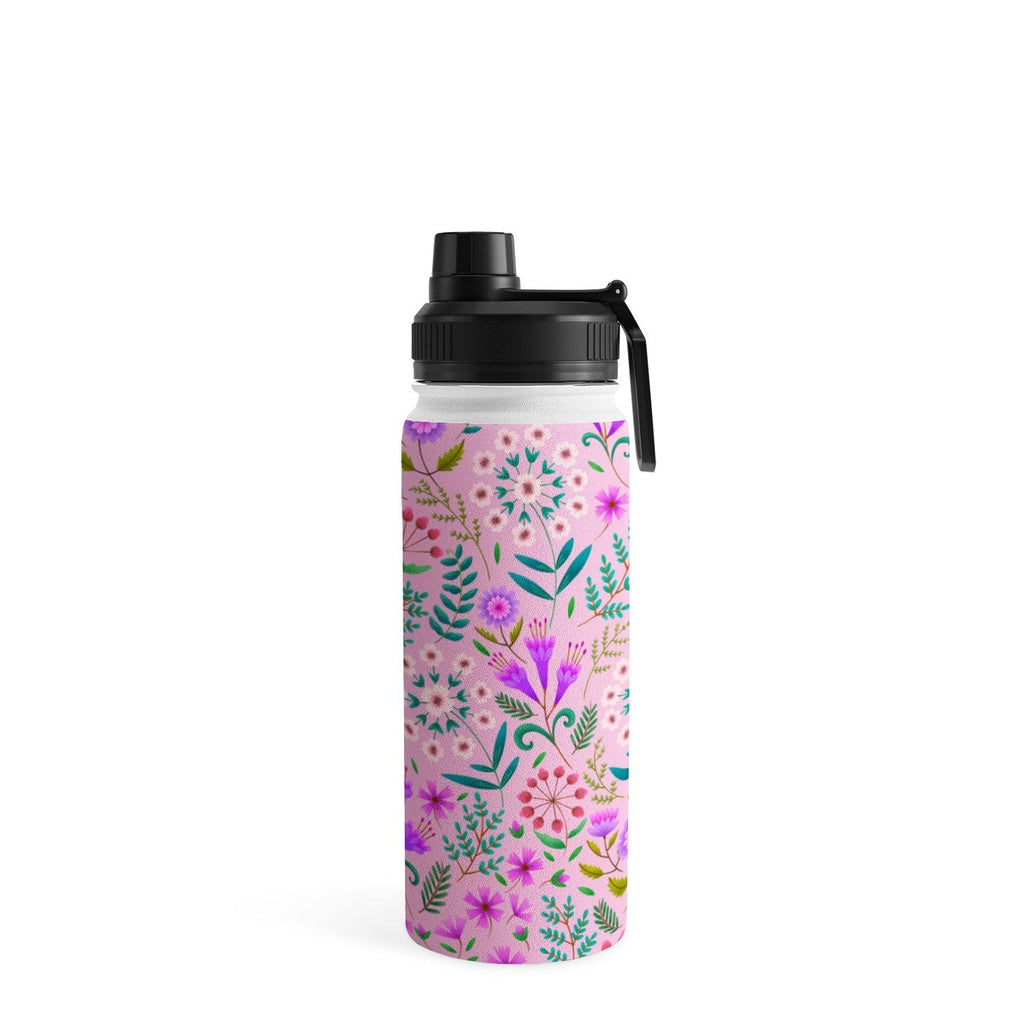 Pimlada Phuapradit Ditsy Purple Floral Half Drop Water Bottle