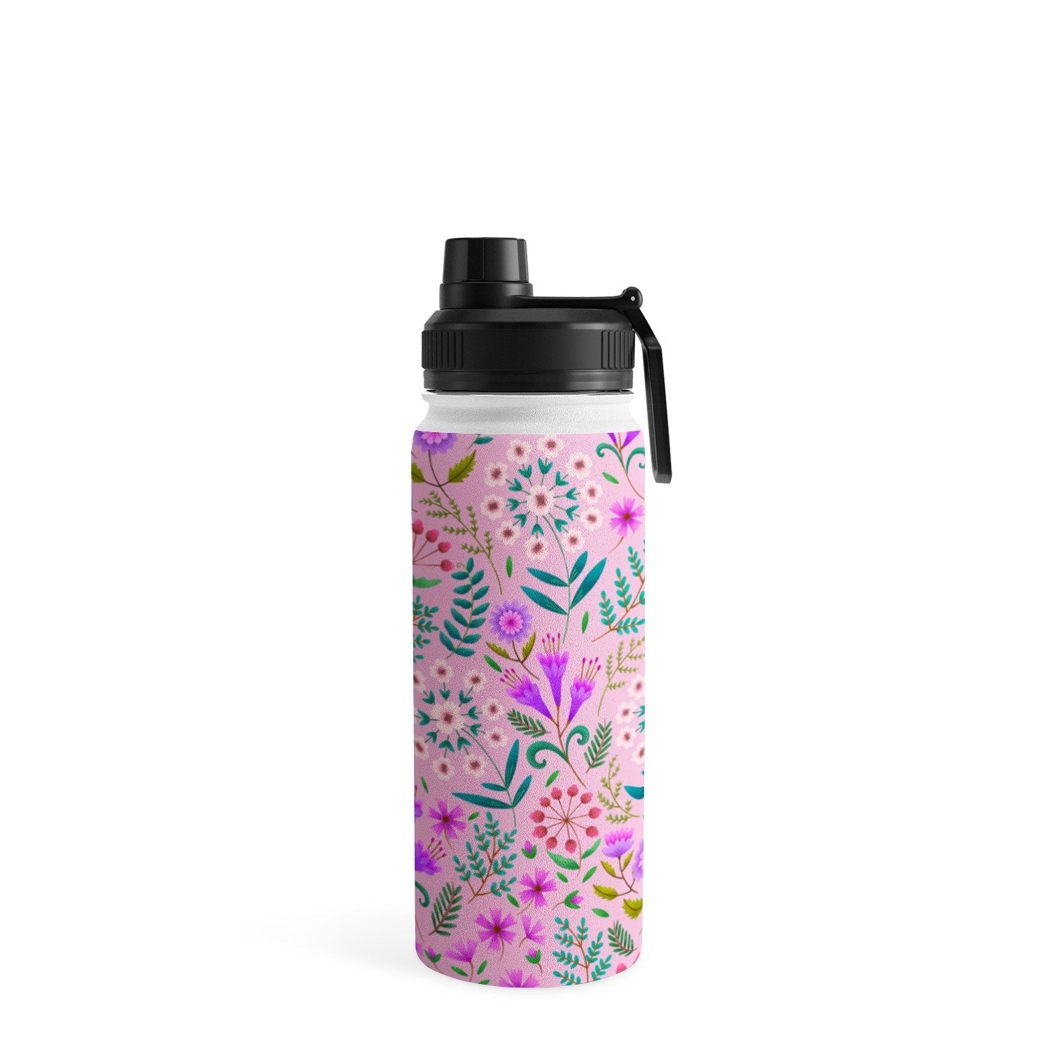 Pimlada Phuapradit Ditsy Purple Floral Half Drop Water Bottle
