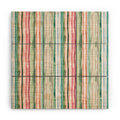 Ninola Design Botanic Retreat Watercolor Stripes Green Orange Red Wood Wall Mural