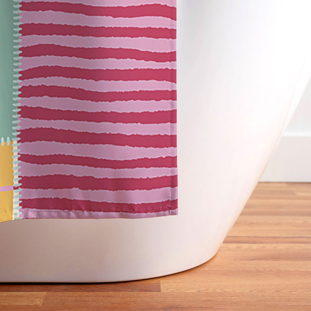 LouBruzzoni Cozy Christmas Patchwork Shower Curtain