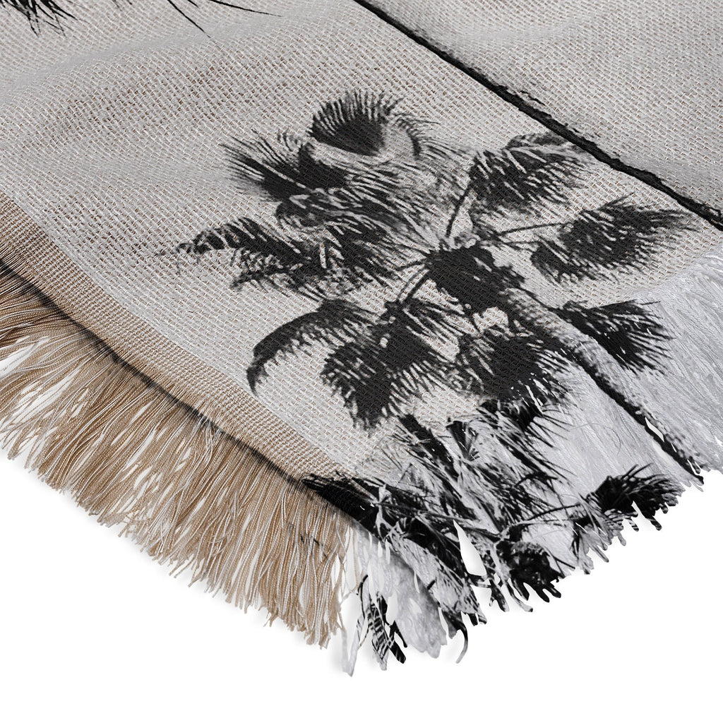 Gal Design Black And White Palms Throw Blanket