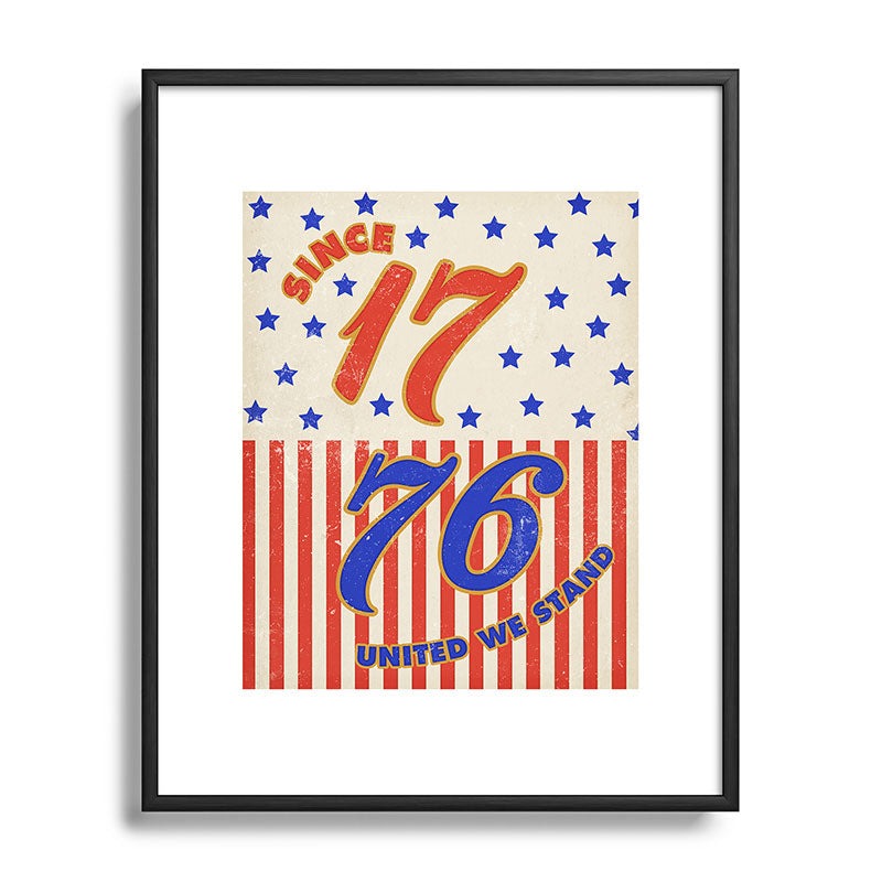 DENY Designs 1776 Stars Metal Framed Art Print