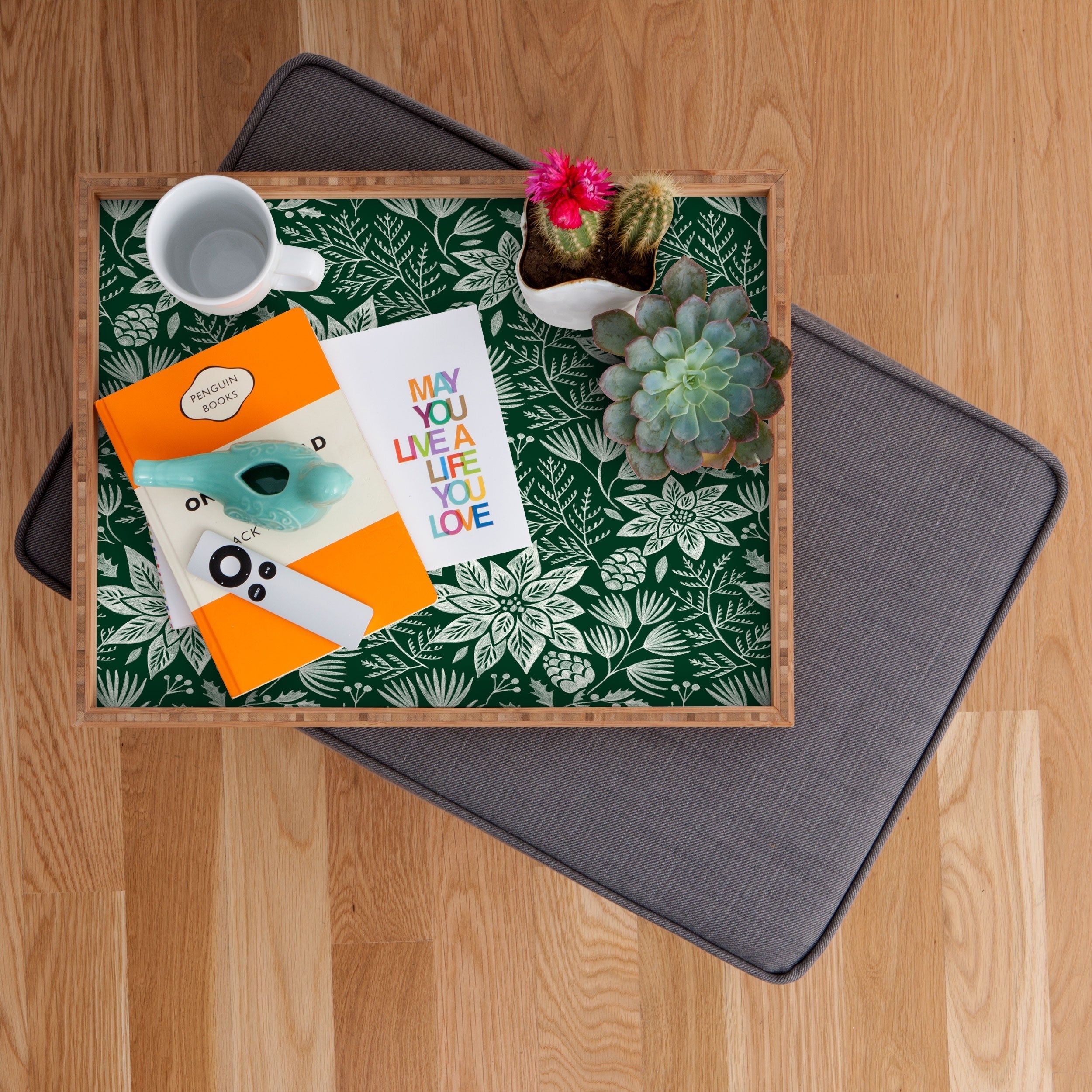 Pimlada Phuapradit Christmas Poinsettia Rectangular Tray