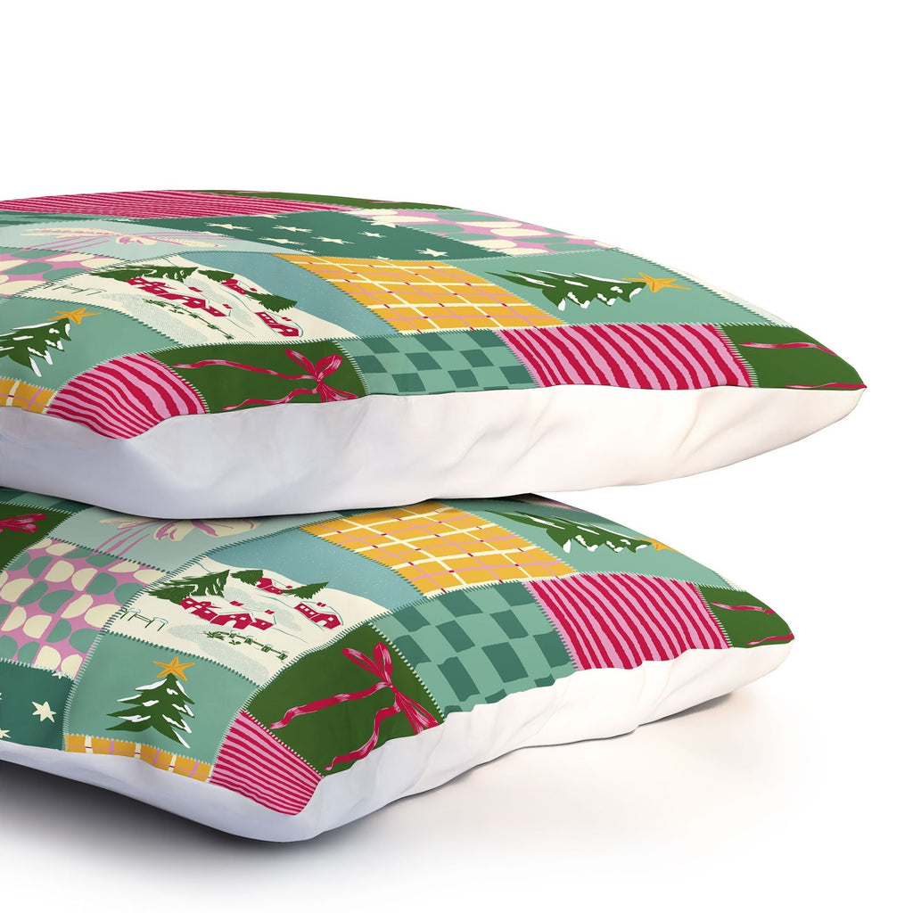 LouBruzzoni Cozy Christmas Patchwork Pillow Shams
