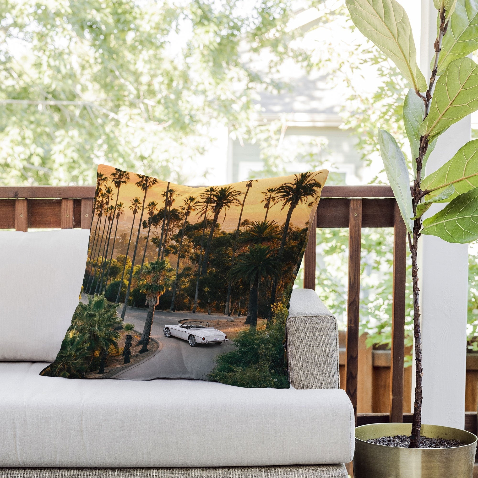 Gal Design Sunset Blvd Outdoor Throw Pillow