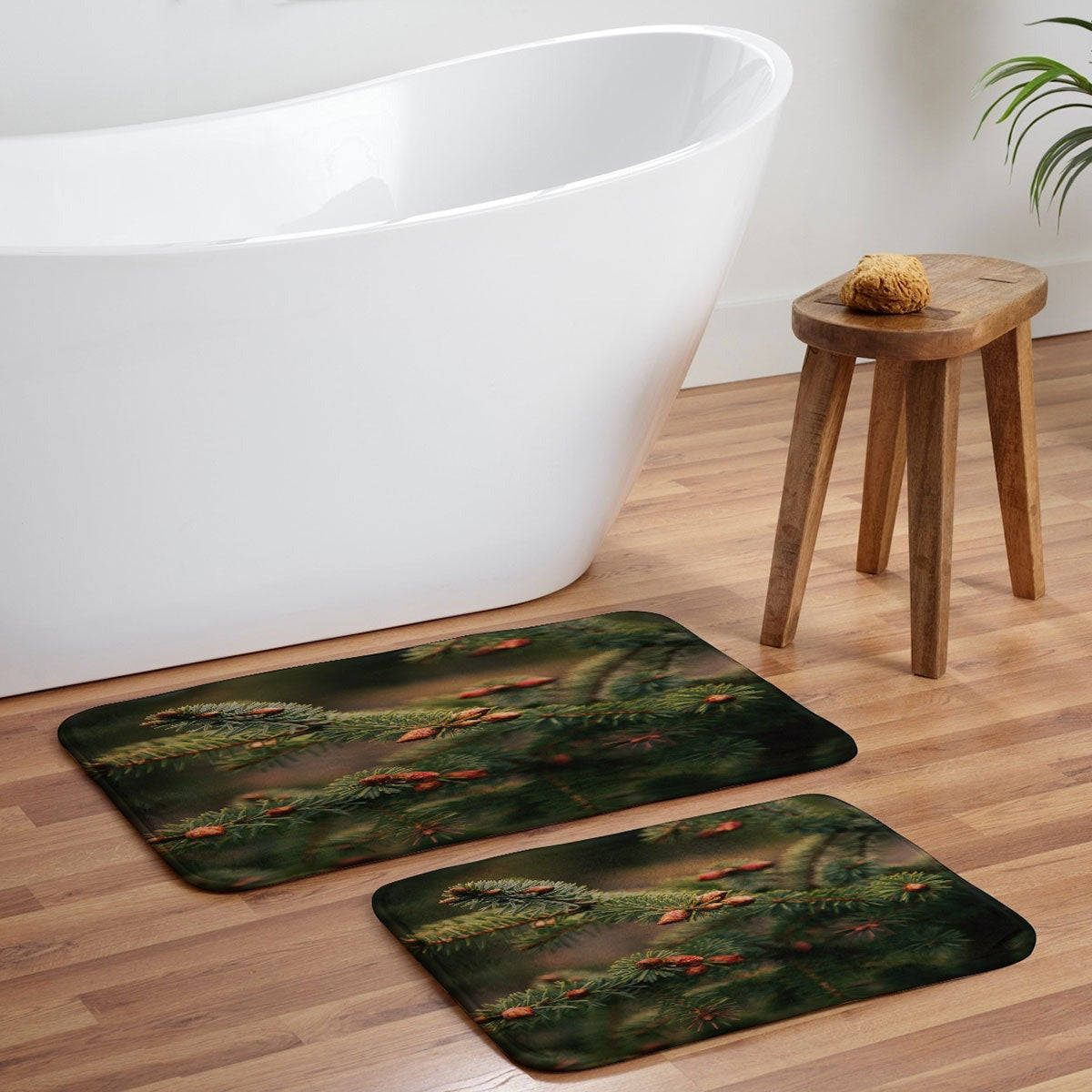 Hannah Kemp Spruce Tips Memory Foam Bath Mat