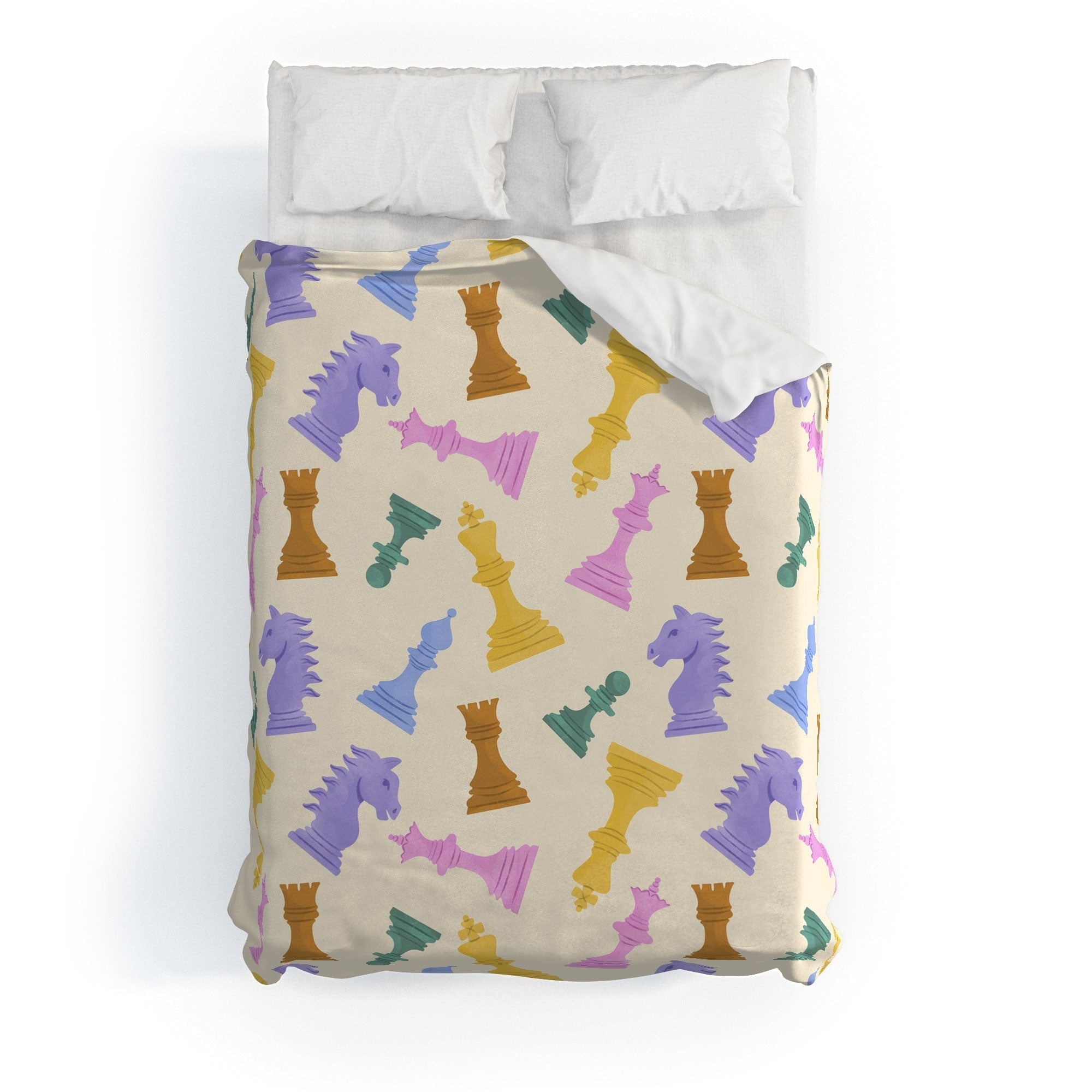 Design by Spark Chess Game Pieces Duvet Cover
