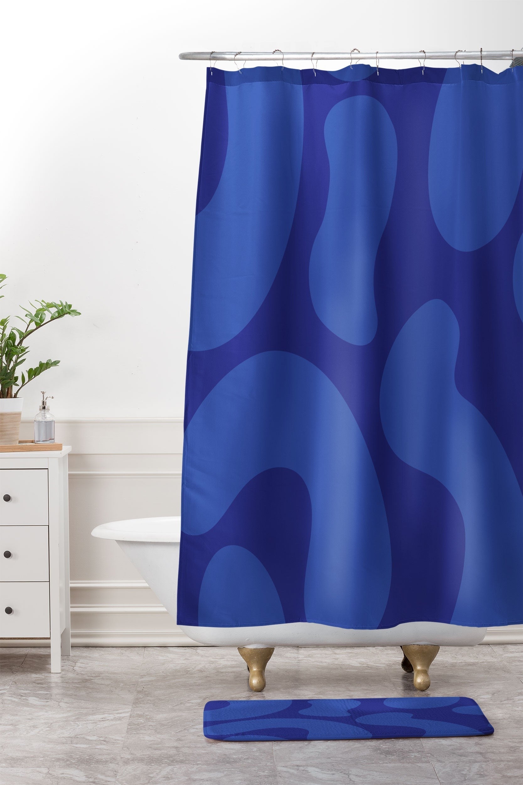 Camilla Foss Blue Pebble Memory Foam Bath Mat