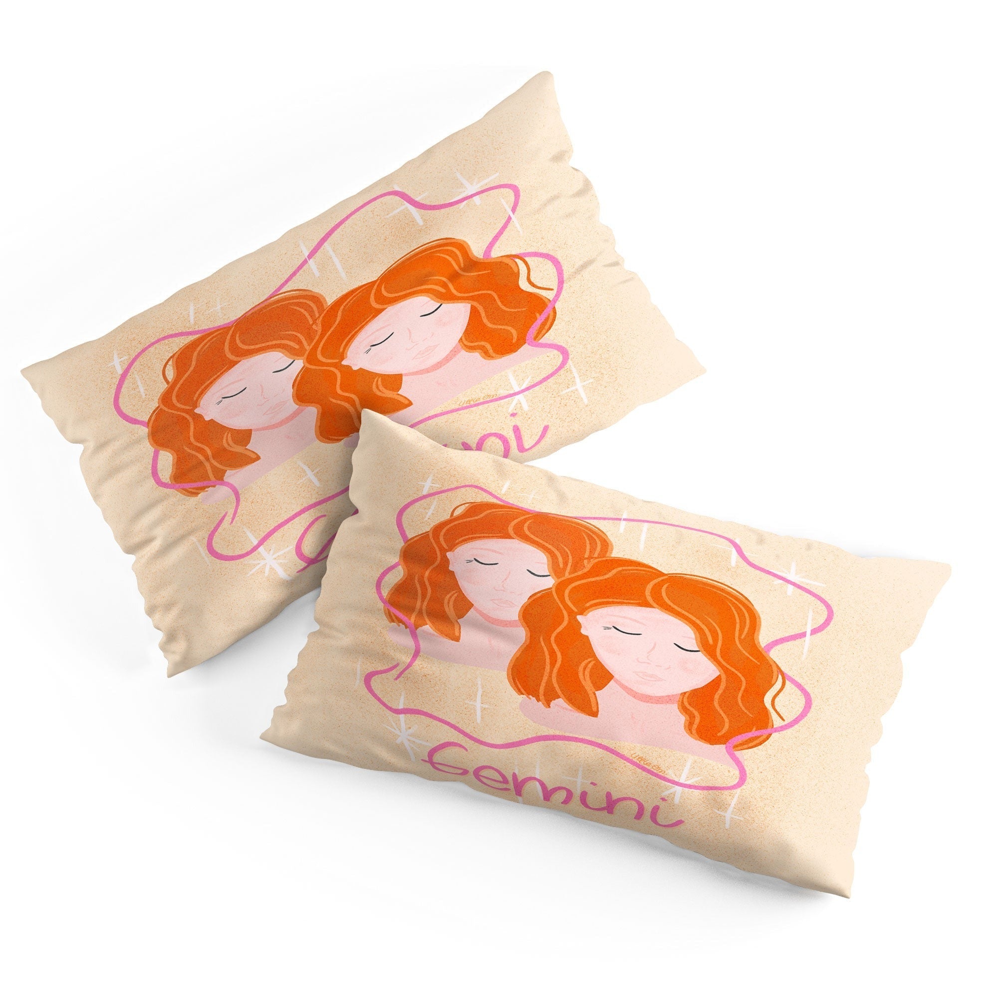 Little Om Zodiac Signs Gemini Pillow Shams