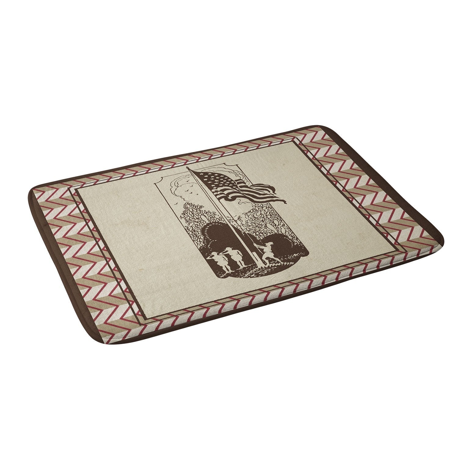DENY Designs Flag Raisers Striped Square Memory Foam Bath Mat