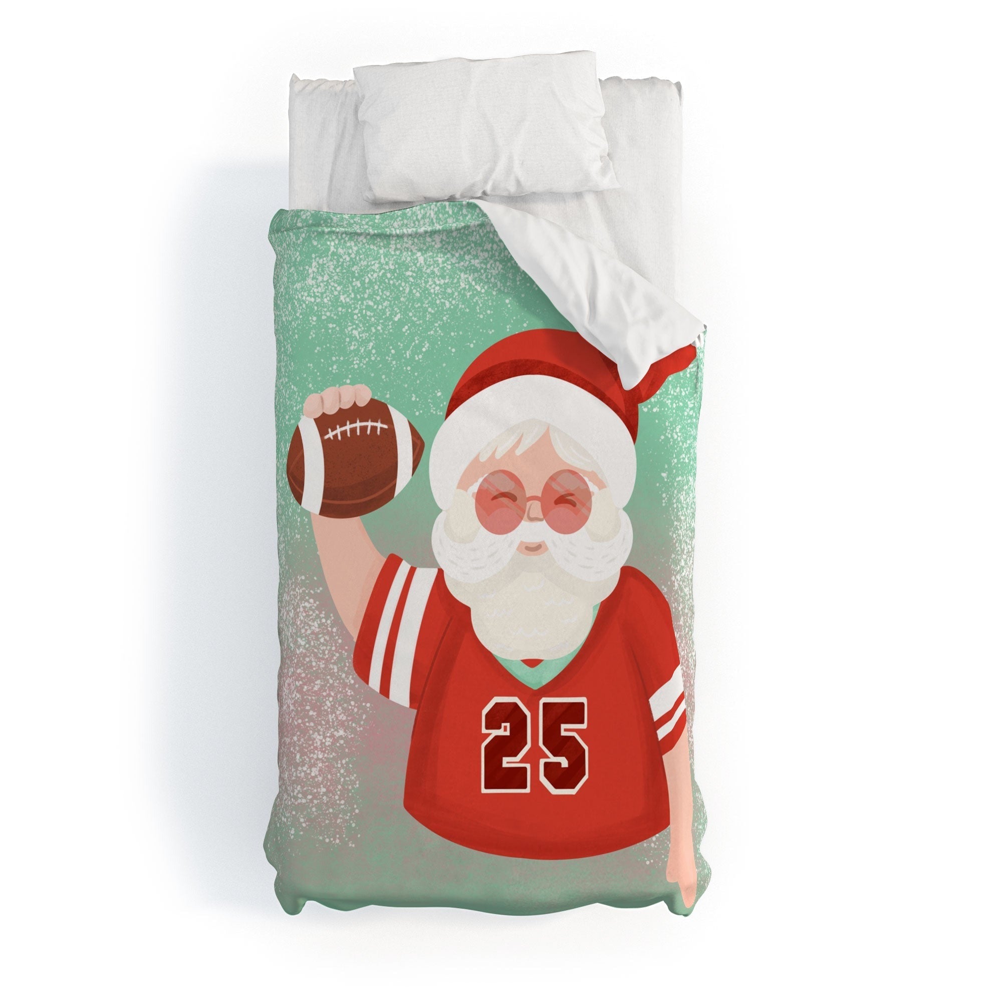 Design by Spark Sporty Football Santa Duvet Cover