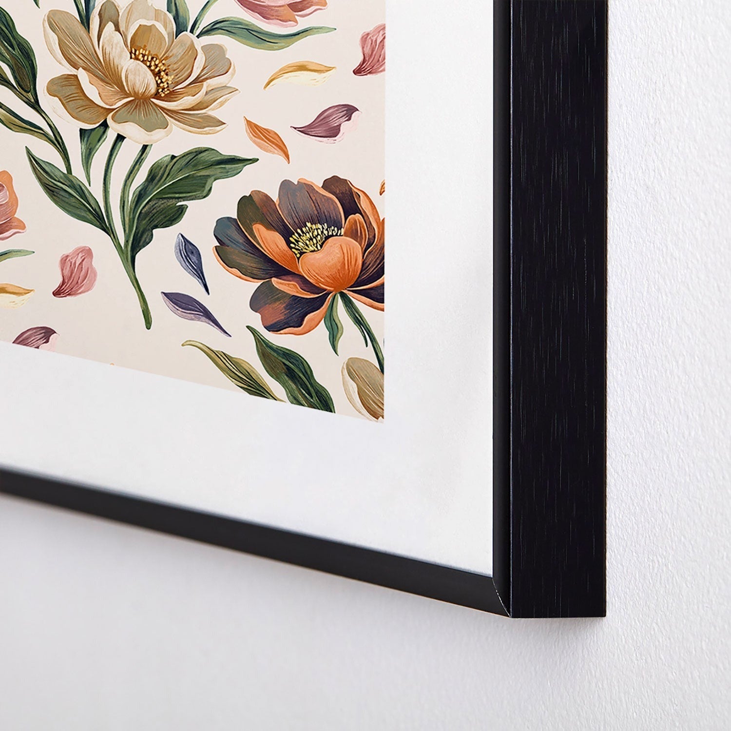 Marta Barragan Camarasa Hand Painted Peony Florals Metal Framed Art Print