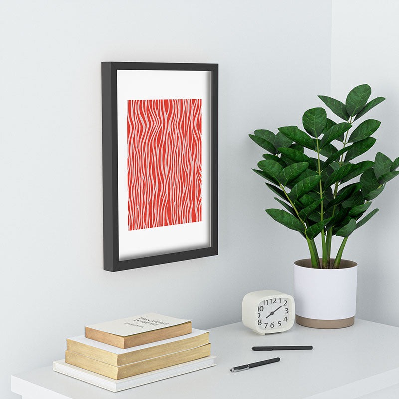 Avenie BR Red Zebra Stripe Recessed Framing Rectangle