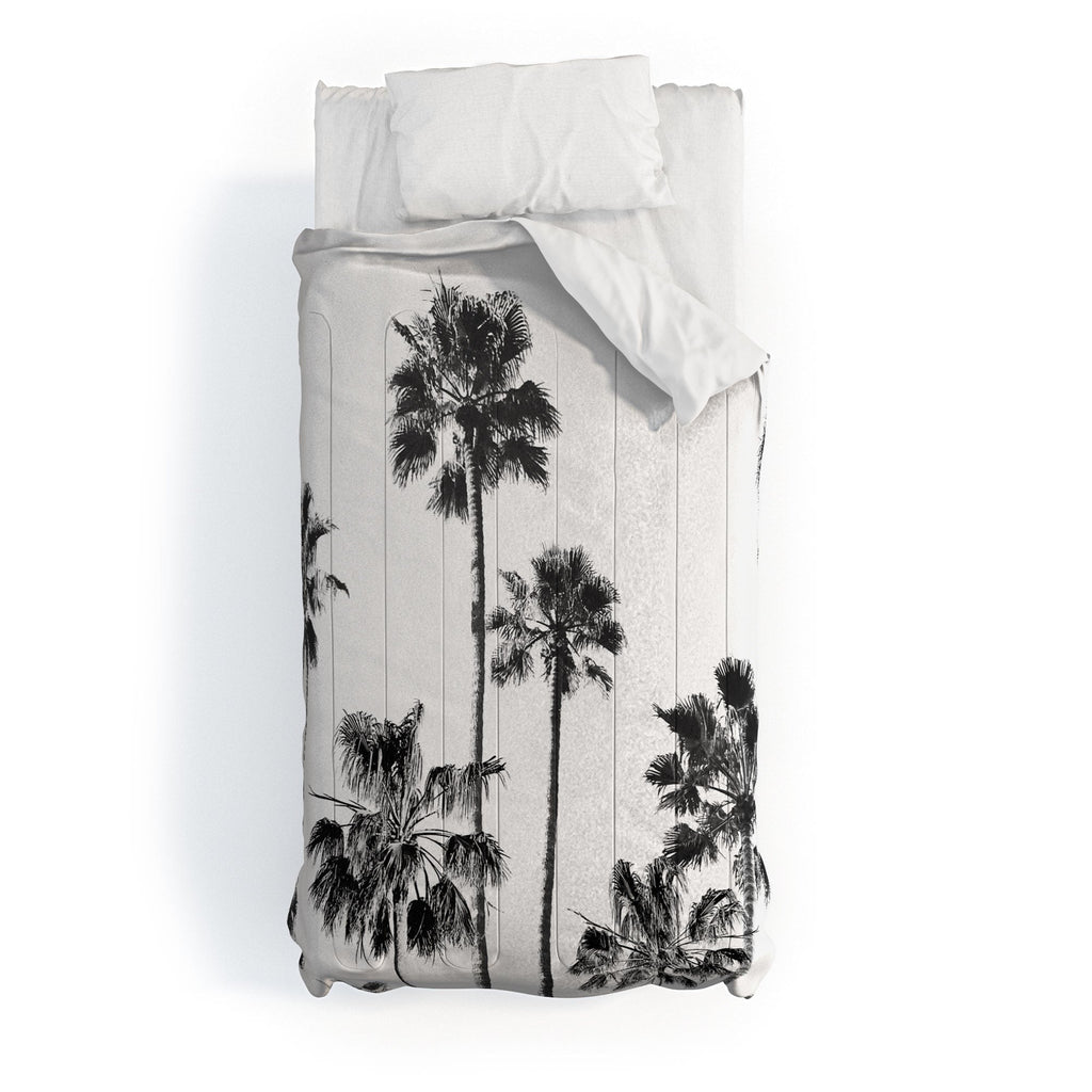 Gal Design Black And White Palms Comforter