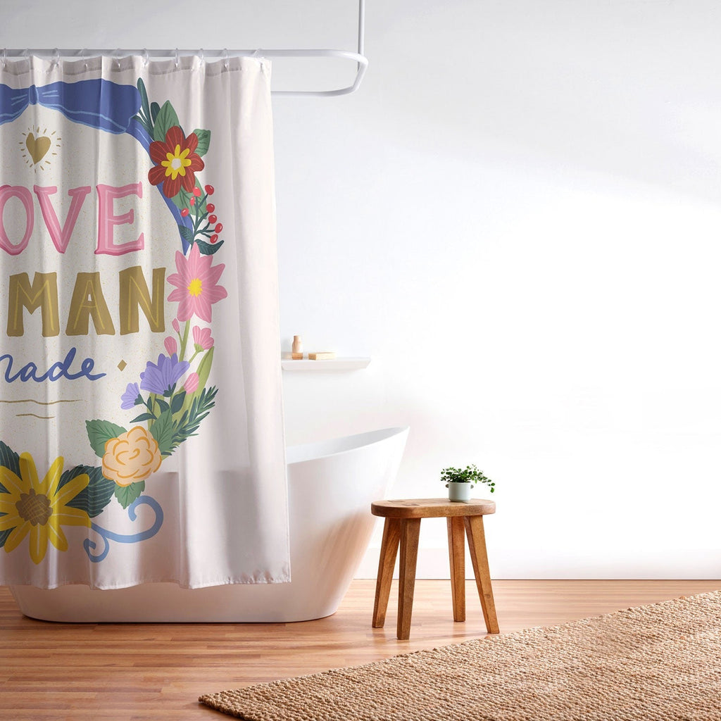 Design by Spark Love Human Made Floral Wreath Shower Curtain