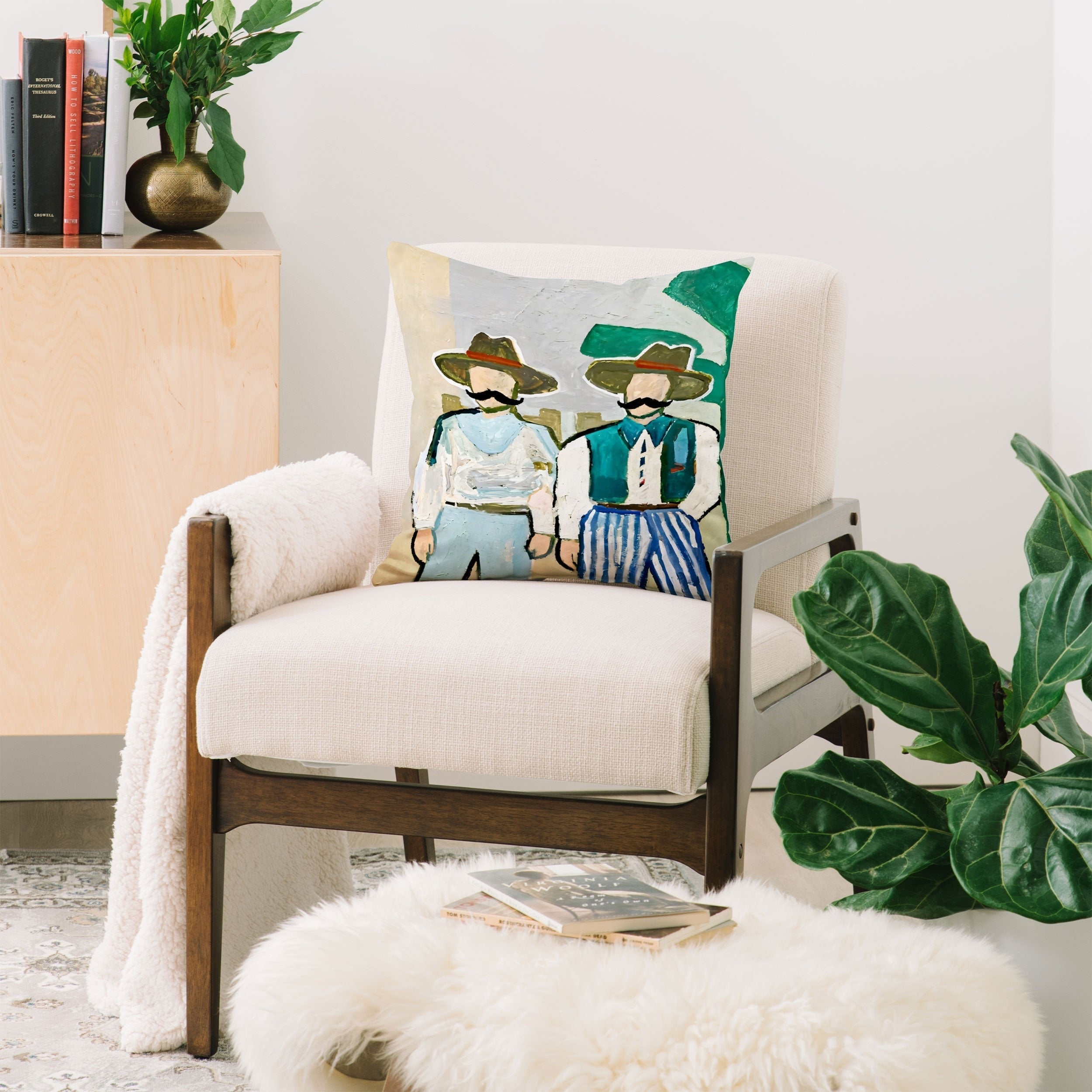 83 Oranges Side By Side Cowboy Edition Throw Pillow