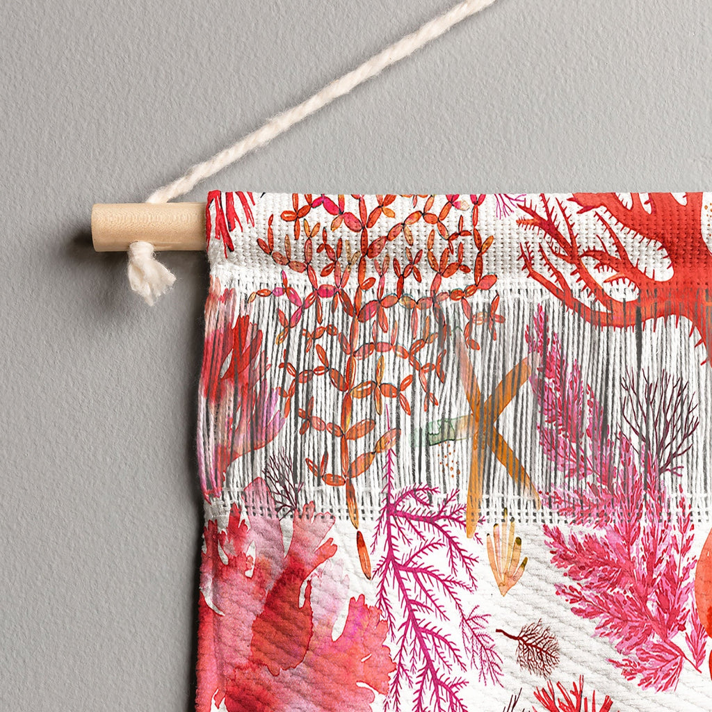 Ninola Design Botanic Retreat Coral Reef Crab Lobster Red Wall Hanging Portrait